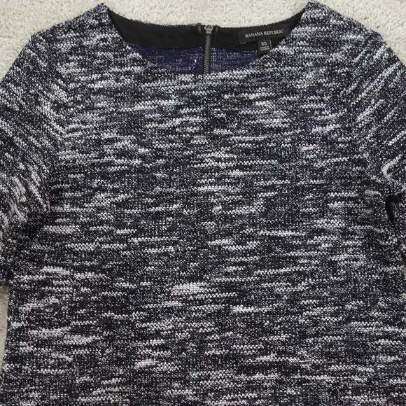 Banana Republic Top Womens Extra Small Blue Half Sleeve Round Neck Zipper Back - Picture 2 of 8